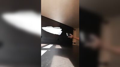 Young boy caught jerking in restroom