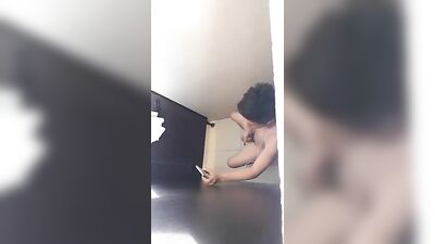 Young boy caught jerking in restroom
