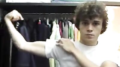 Teenboy shows off his firm Biceps