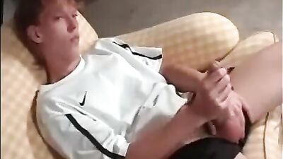 Sexy Teen strokes his huge penis