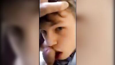 Good boy sucking cock