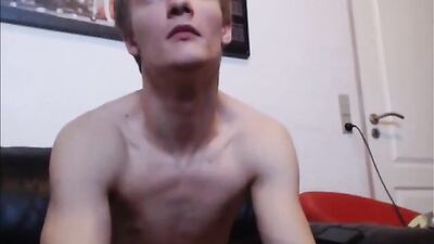 Blonde Hung Smooth Toned Danish boy shoots Creamy SEMEN