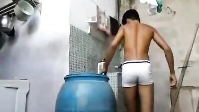 Cute boy washes (no porn)