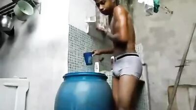 Cute boy washes (no porn)