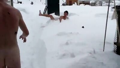Straight Boys Frolic in Snowy Playground: Naked Encounters in the Cold