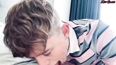 Gay Amateur Striptease Buddies in Blue Button-Down Shirt - BJ Web Cam!