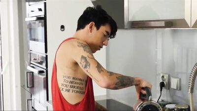 Gangbang Twink Foursome in the Kitchen!