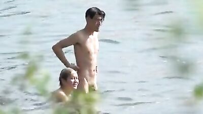 Young Nudists at The Lake 2: Amateur Public Outdoor Voyeur