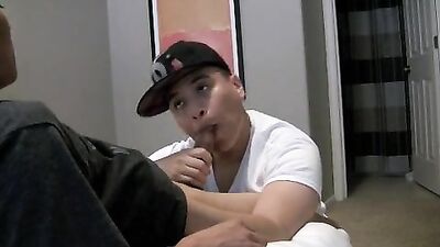Latino blowjob and cums