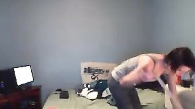 Boy wank in his bedroom after friends gone