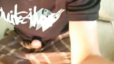 Cute teen boy cums on his Black tshirt