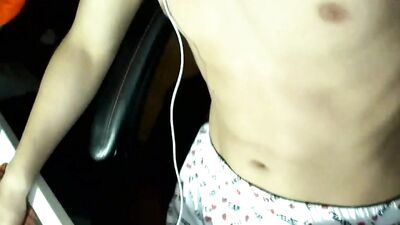 Young blonde with small boxer shorts