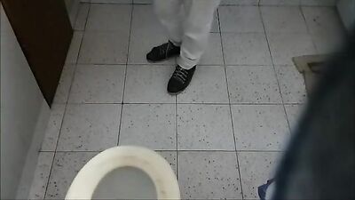 Guy filmed while masturbating in the bathroom