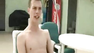 Handsome boy please each other