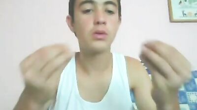 Cute Latino jerks and cums