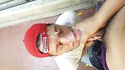 Cumshot all over face