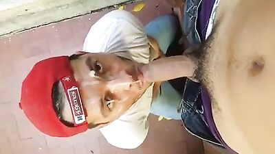 Cumshot all over face