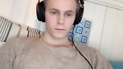 Norwegian Cutie Fingering His Very Big Ass On Cam,Big Cock