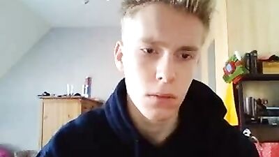 German Cutie Cums A Lot On Cam, Round Hairy Ass And Big Cock