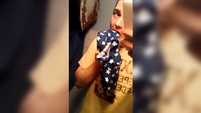 Jerk off Czech boy eat cum