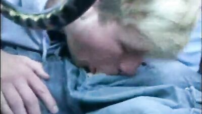 Blond Trucker Suck with cum eating