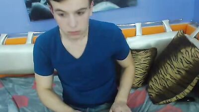 Beautiful wanker boy in her room