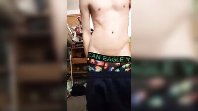 Twink shows perfect cut big dick