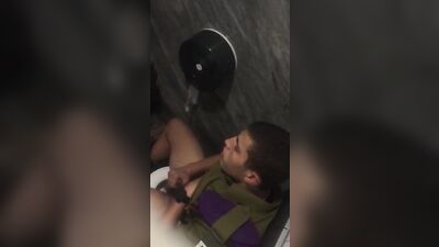 Spy boy cumshot in WC