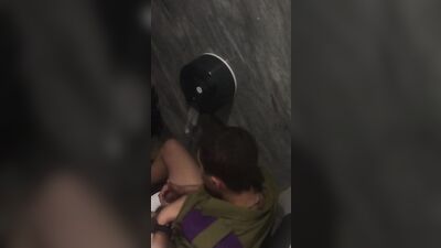 Spy boy cumshot in WC