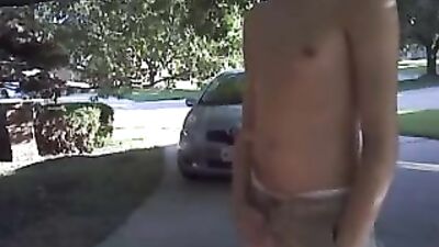 Guy masturbating on the road