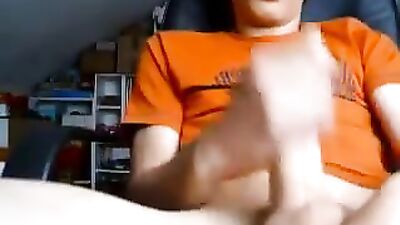 Wank and cum on cam