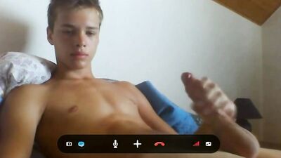 A103. Sexy teen boy wanks on cam