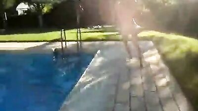 Spanish boy naked in the pool