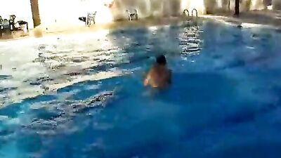 Spanish boy naked in the pool