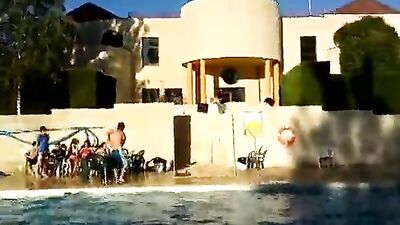 Spanish boy naked in the pool