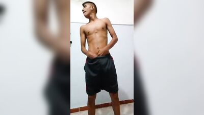 Smooth latin twink shows off