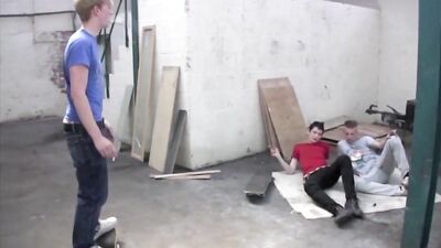 Skater Boys Bareback Gangbang