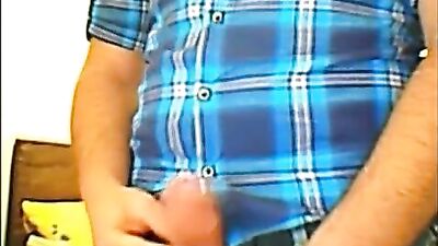 2 friends wank & cum for girl on can