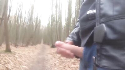 Nice jerk off in public and cumming