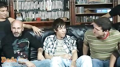 An old man with many boys