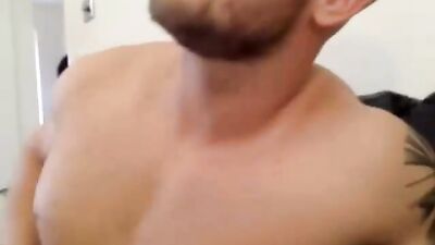 Blonde tattoe guy cum!