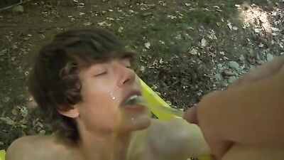 Two Boys piss in mouth
