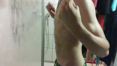 Lean Tight Teenboy Flexes his Firm Muscles