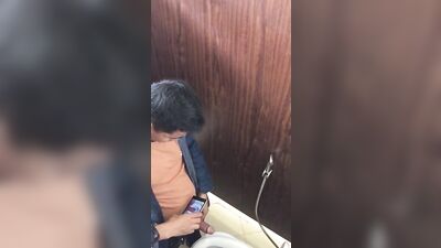 Spy boy cumshot in toilet