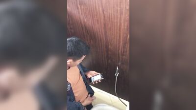 Spy boy cumshot in toilet