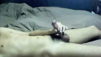 Having a wank on bed