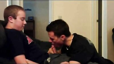 Straight college twink blowjob