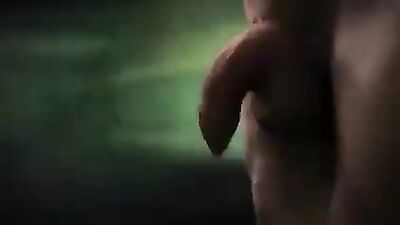 Foreskin slips back with slomotion cum