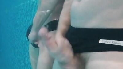 Wanked off in the pool