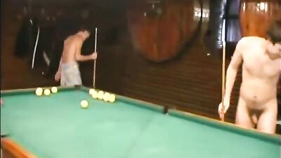 Naked Young Lads Playing Pool